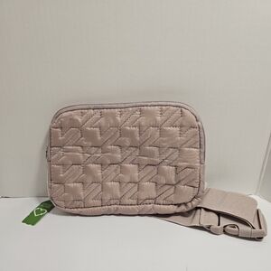 Quilted Crossbody Belt Bag in Blush Pink
